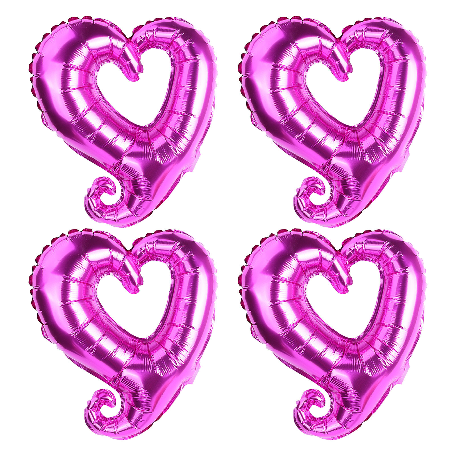 YIMWNYI 18 Inch Heart-Shaped Aluminum Foil Balloons - Wedding and Valentine's Day Decorations, Durable and Lightweight Party Balloons, Set of 4